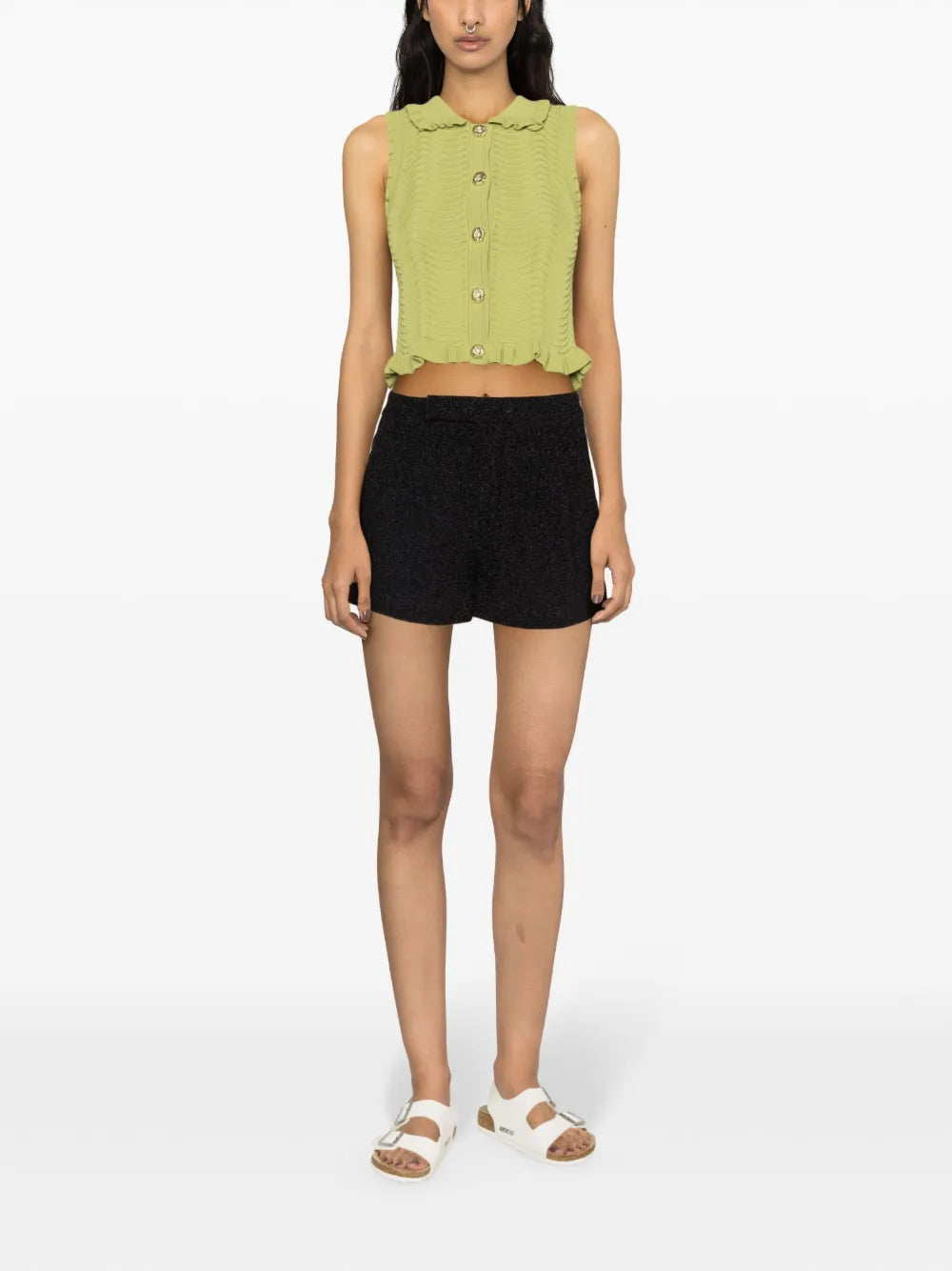Lurex-Embellished Short Shorts