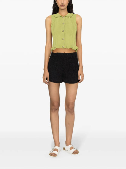 Lurex-Embellished Short Shorts