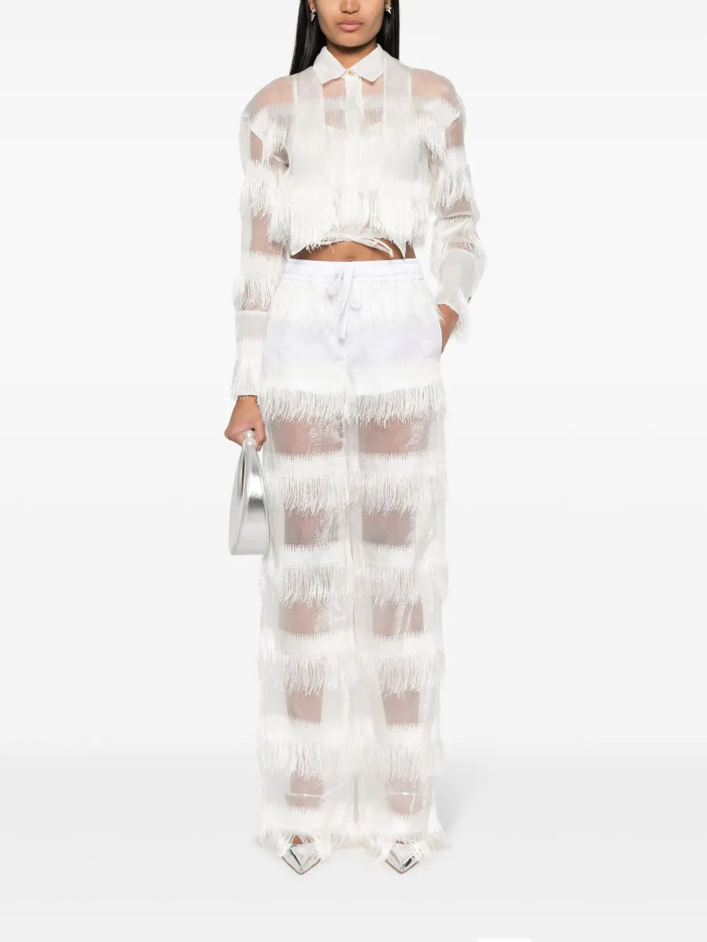Semi-Sheer Fringed Shirt