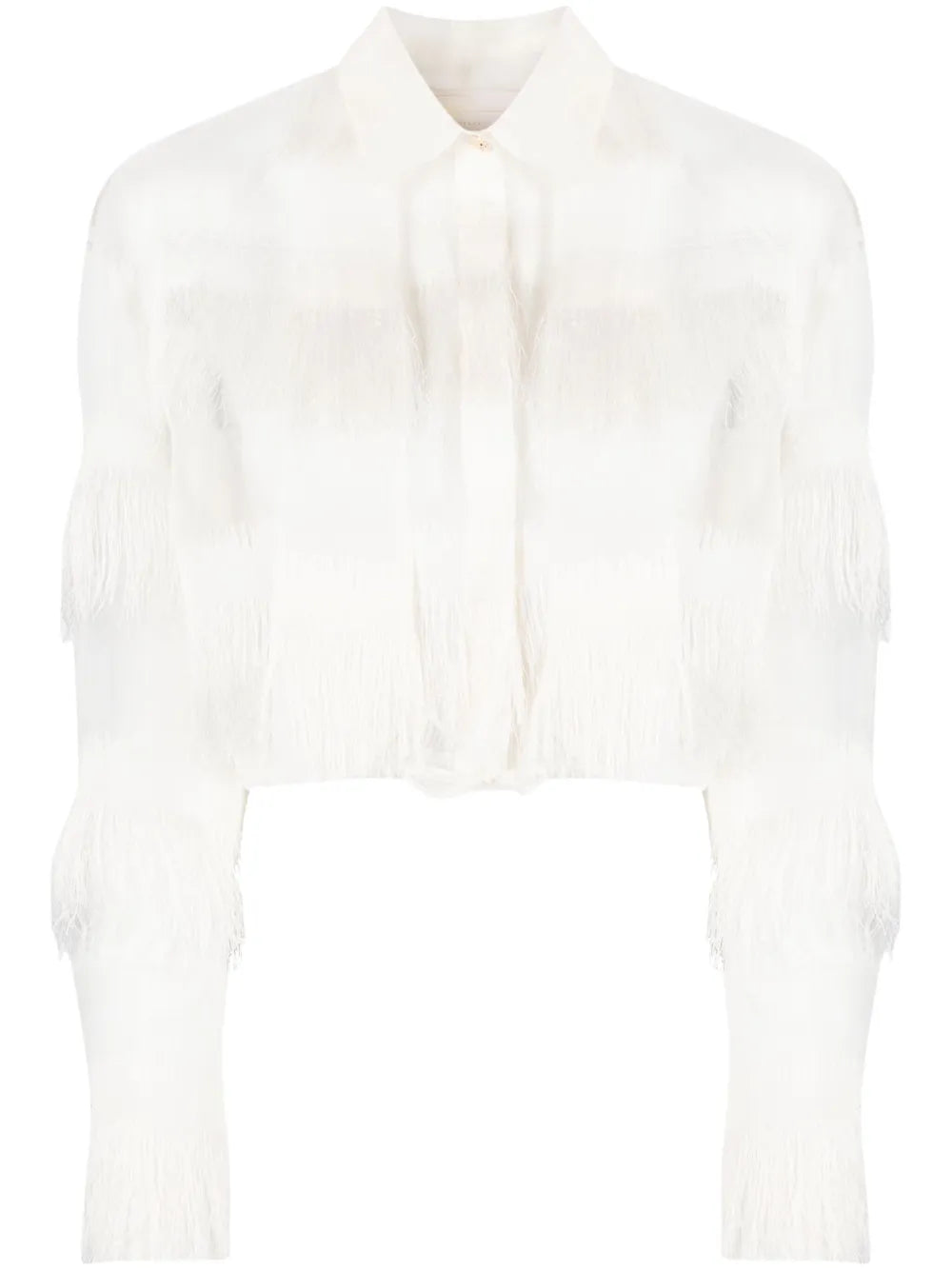 Semi-Sheer Fringed Shirt