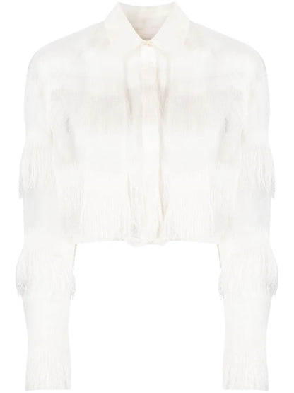 Semi-Sheer Fringed Shirt