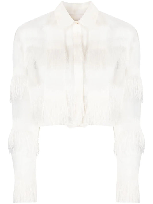 Semi-Sheer Fringed Shirt