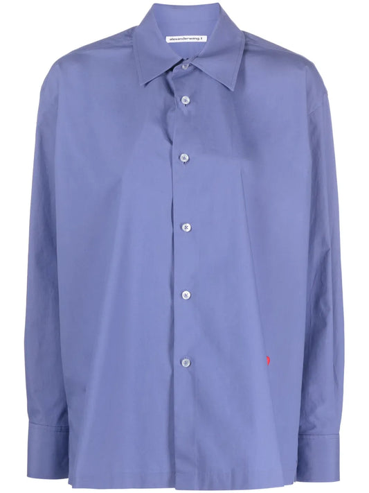 Apple-Appliqué Poplin Cotton Shirt