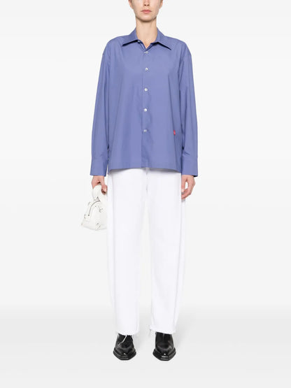 Apple-Appliqué Poplin Cotton Shirt