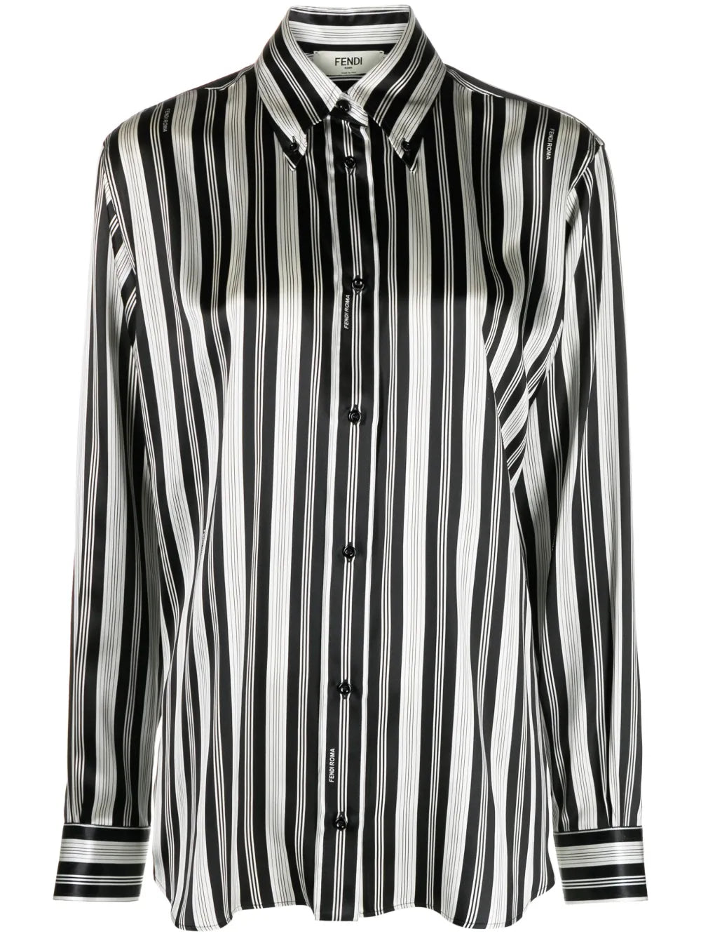 Striped Satin Silk Shirt