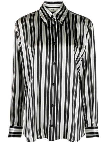 Striped Satin Silk Shirt