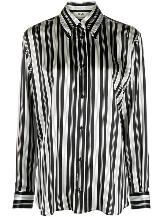 Striped Satin Silk Shirt
