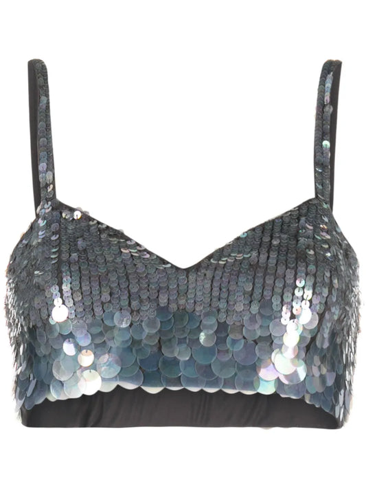 Sequinned Crop Top