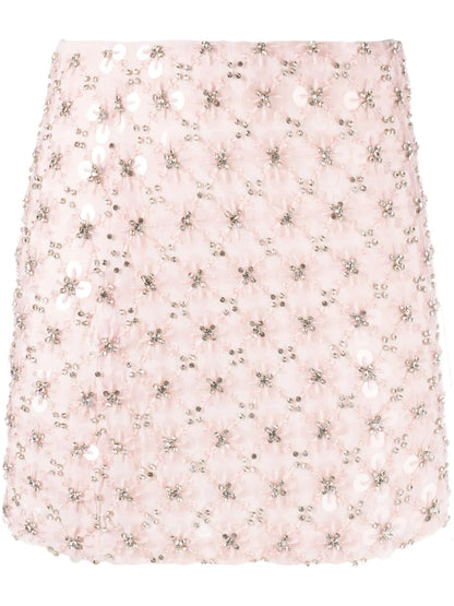 Rhinestone-Embellished Mini Skirt