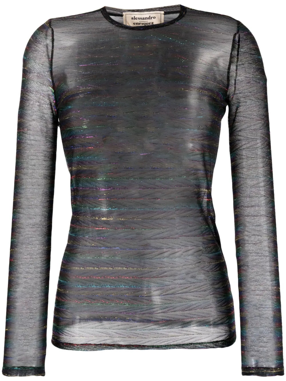 Striped Metallic Sheer Top