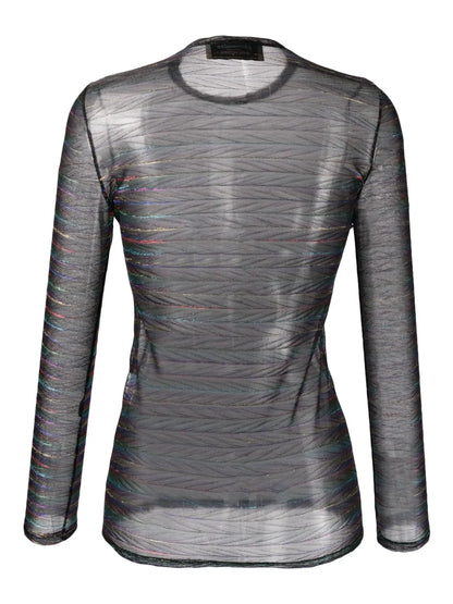 Striped Metallic Sheer Top