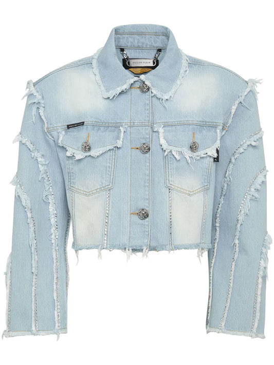 Cropped Cotton Denim Jacket