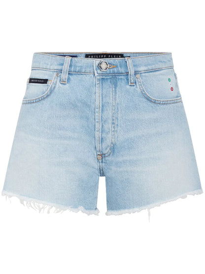 Logo-Appliquéd Denim Mini Shorts
