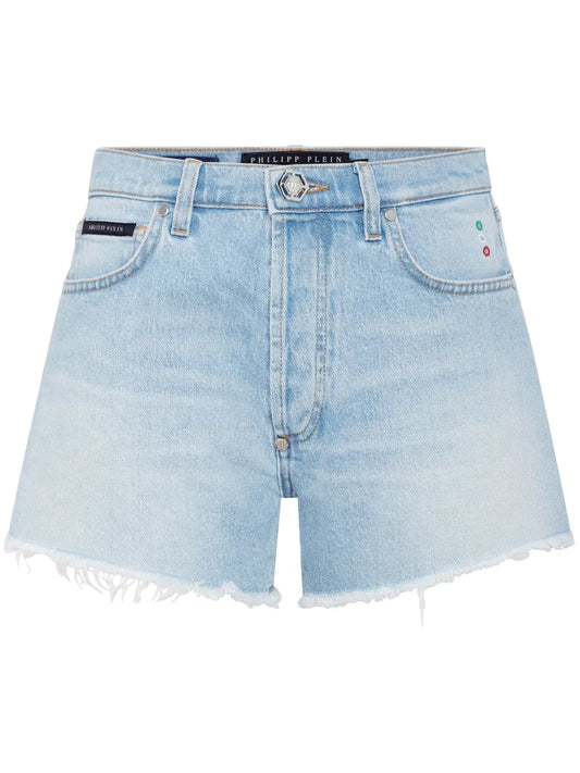 Logo-Appliquéd Denim Mini Shorts
