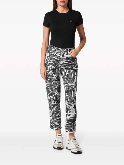 Graphic-Print Jeans
