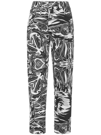 Graphic-Print Jeans