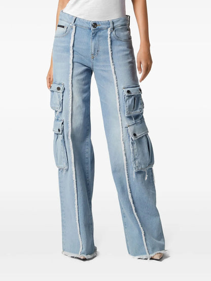 Wide-Leg Cargo Jeans