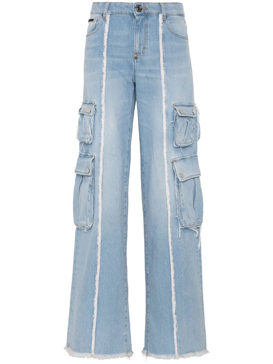 Wide-Leg Cargo Jeans