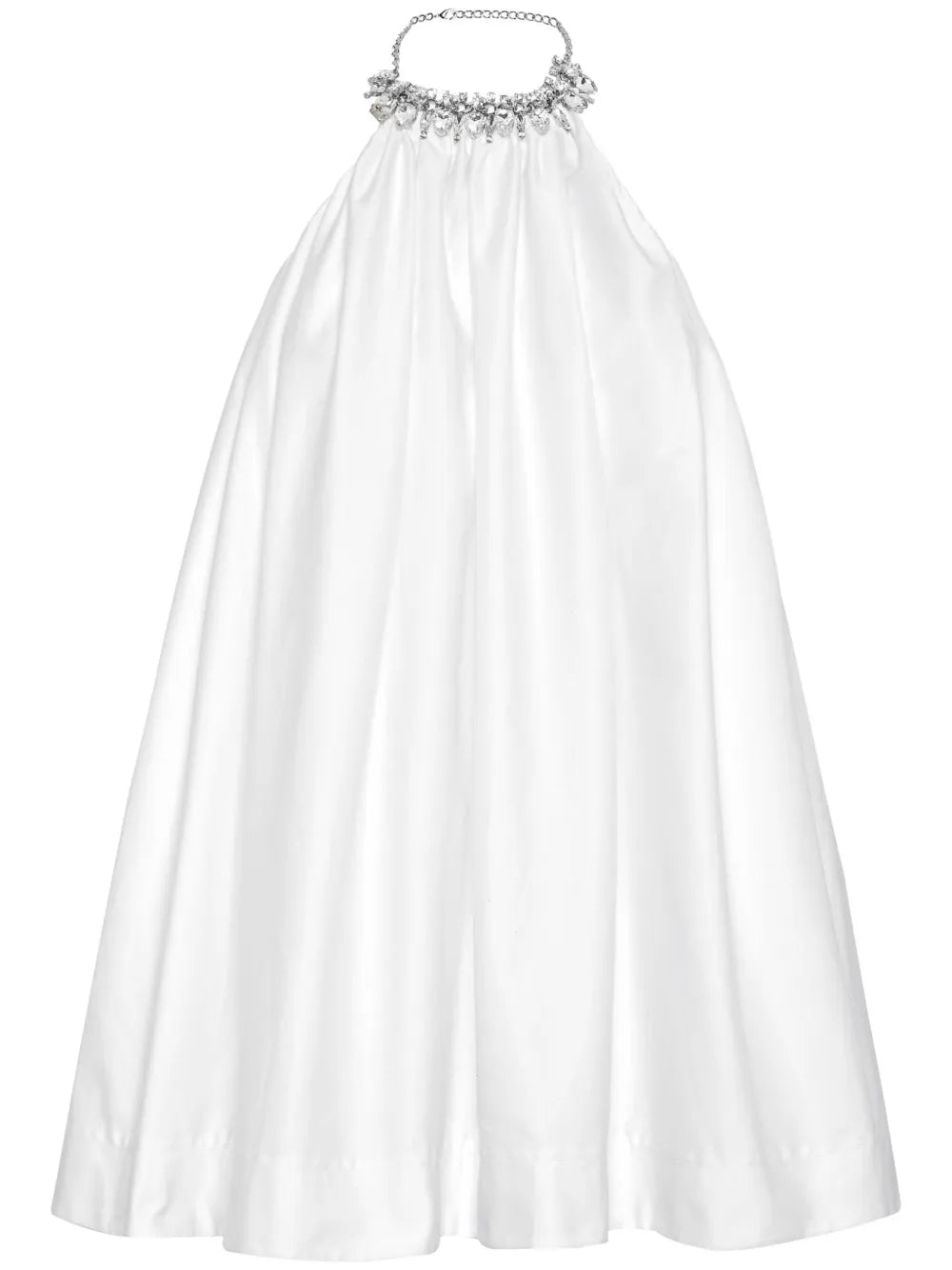 Crystal-Embellishment Cotton Mini Dress