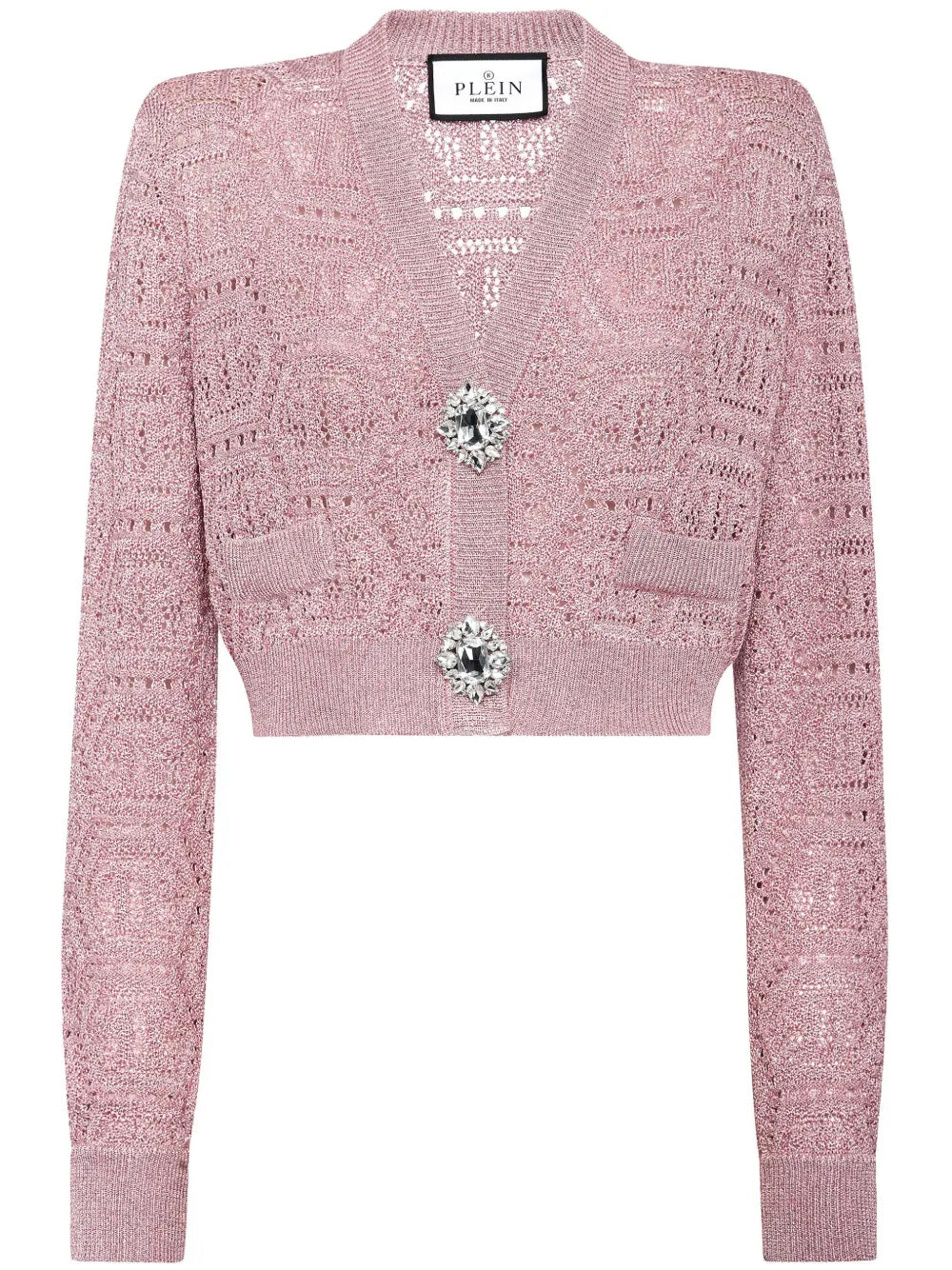 Monogram-Knit Cropped Cardigan