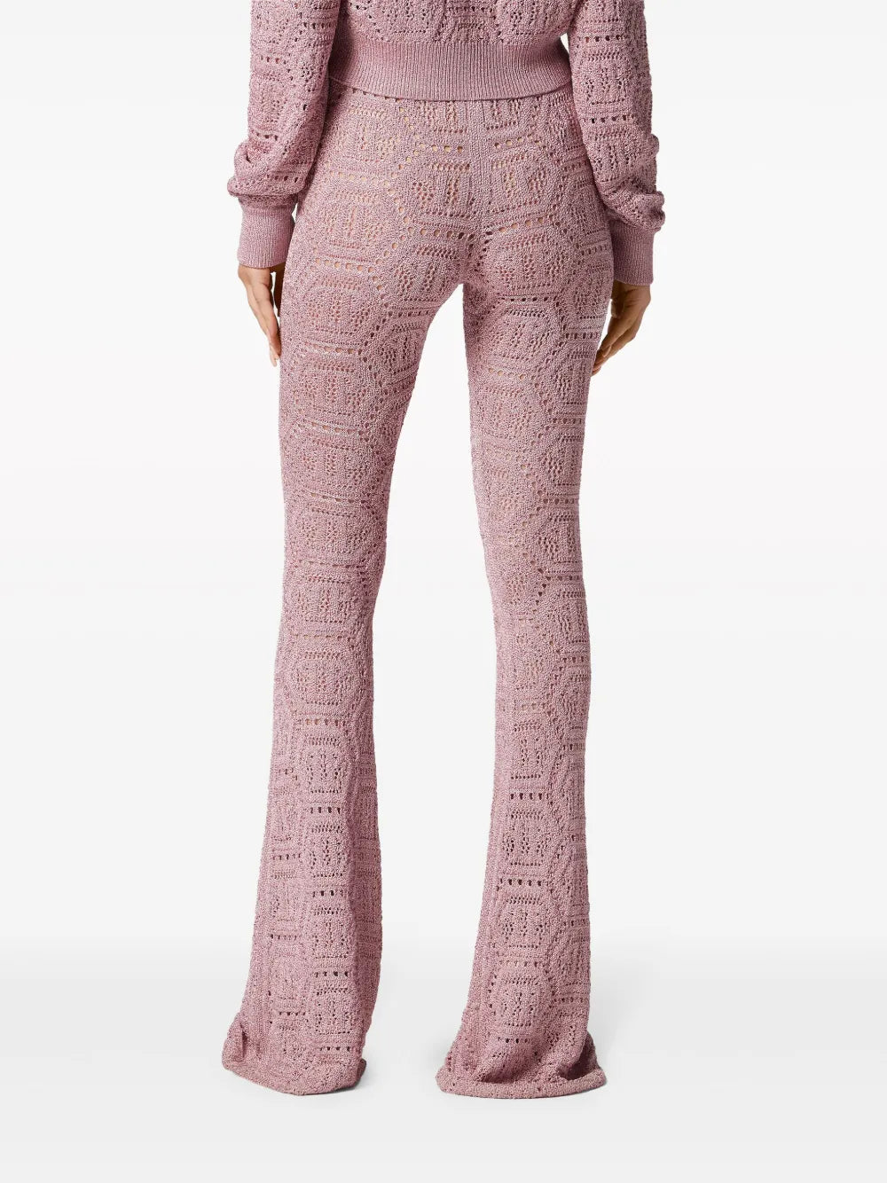 Monogram-Pattern Open-Knit Trousers