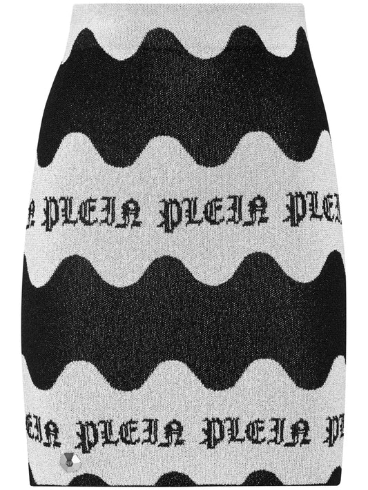 Logo-Jacquard Lurex Miniskirt