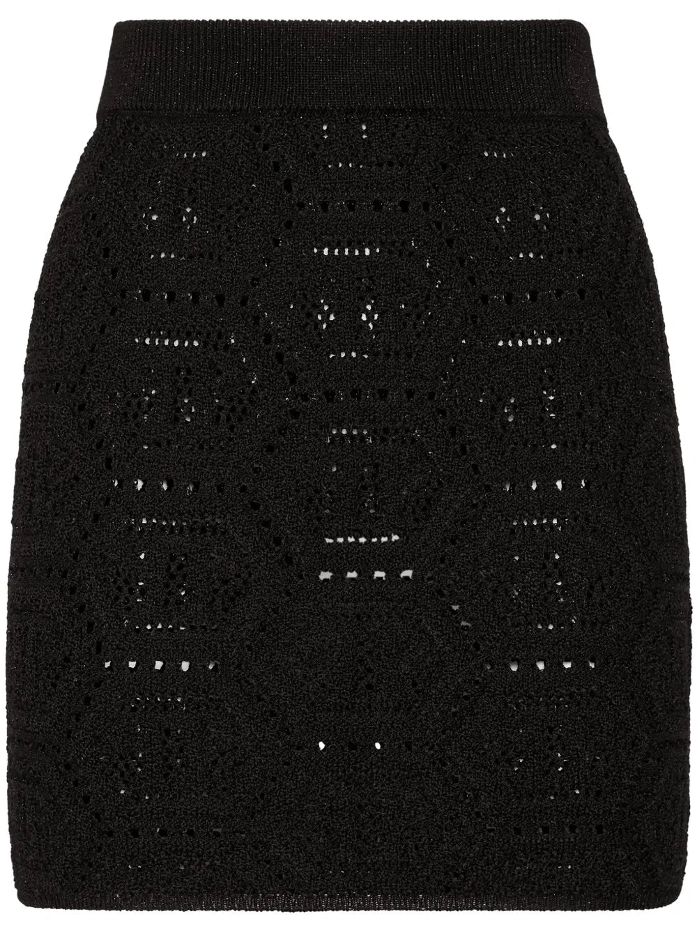 Monogram-Pattern Knitted Miniskirt