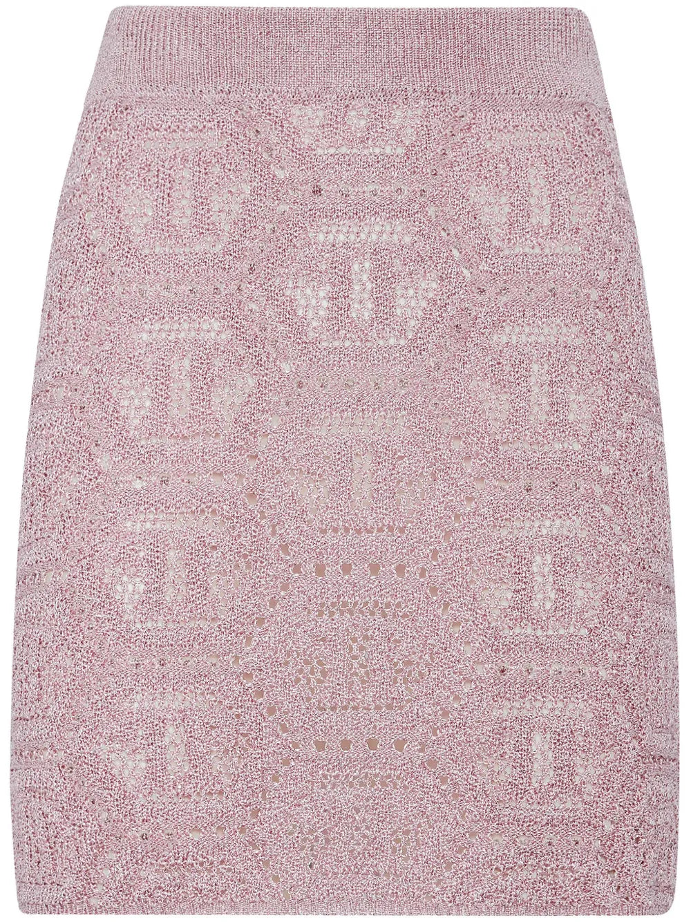 Monogram-Pattern Knitted Miniskirt