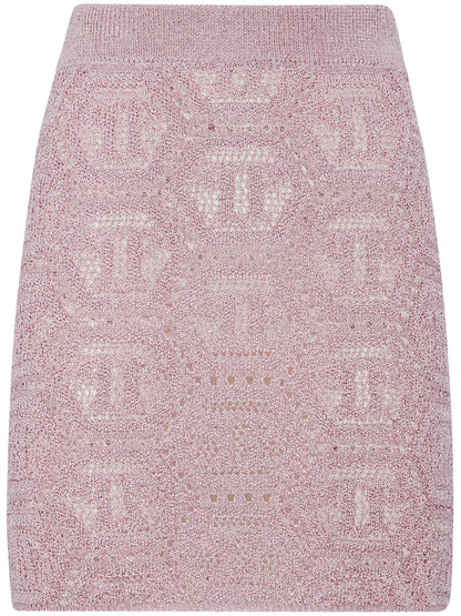 Monogram-Pattern Knitted Miniskirt