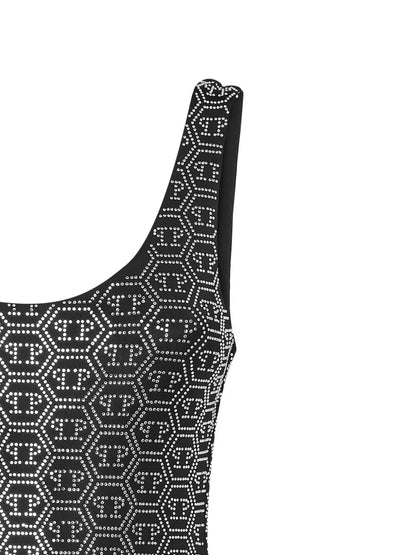 Embellished Monogram Swimsuit