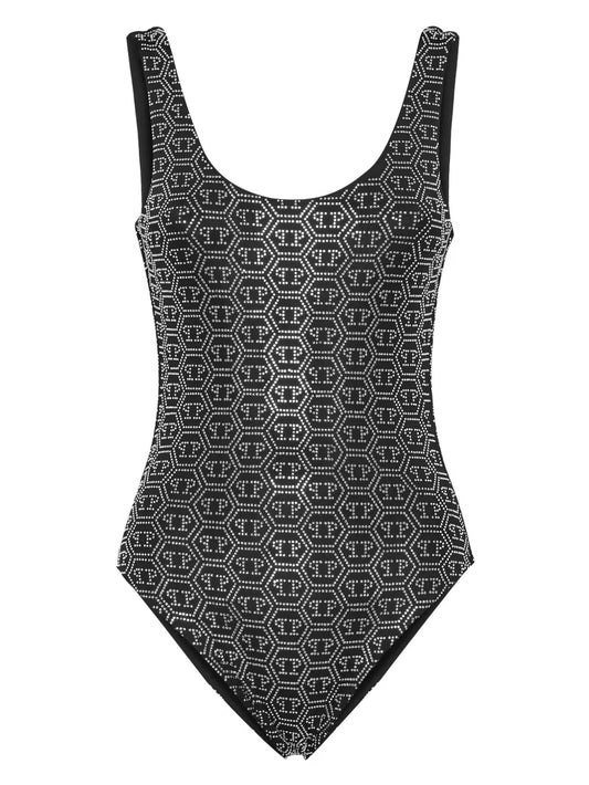 Embellished Monogram Swimsuit