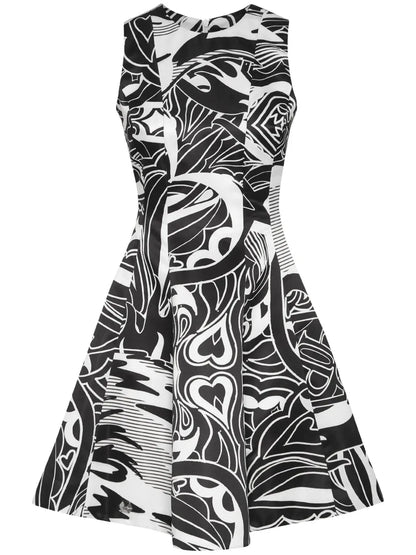Graphic-Print Duchesse Mini Dress