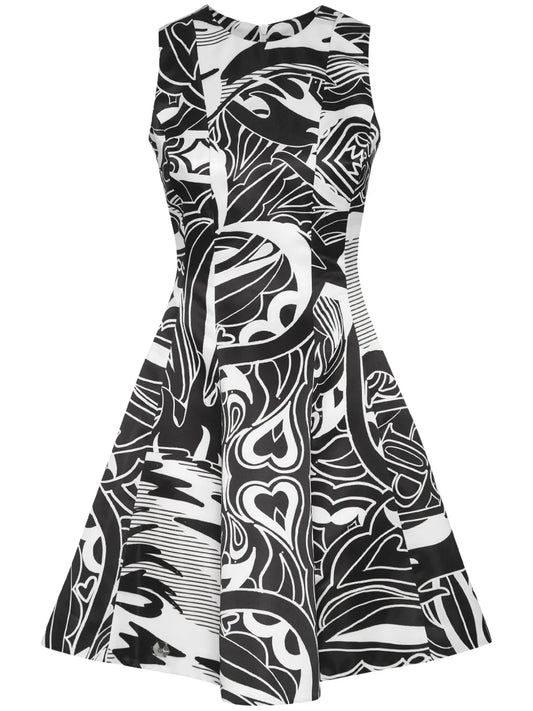 Graphic-Print Duchesse Mini Dress