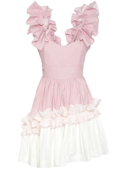 Ruffled Cotton Mini Dress