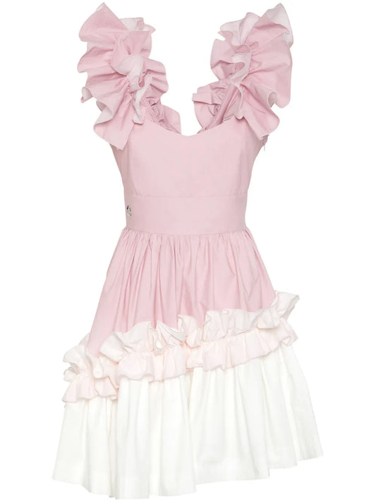 Ruffled Cotton Mini Dress