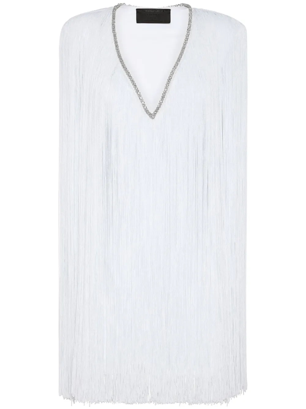 Fringed V-Neck Mini Dress