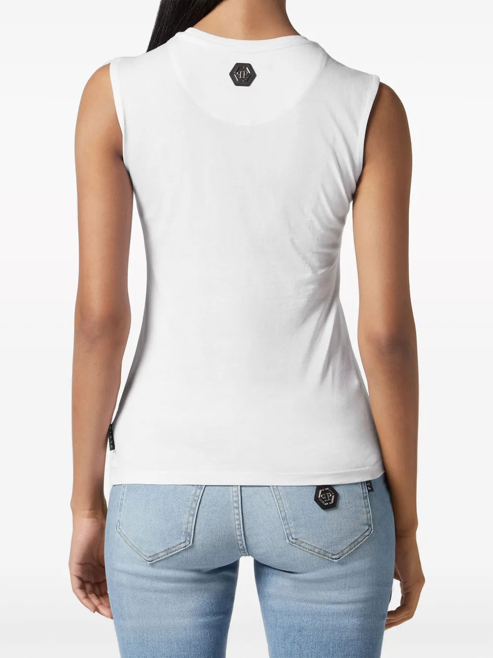 Crystal-Embellished Logo-Print Tank Top