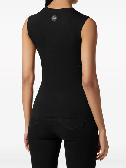 Crystal-Embellished Logo-Print Tank Top