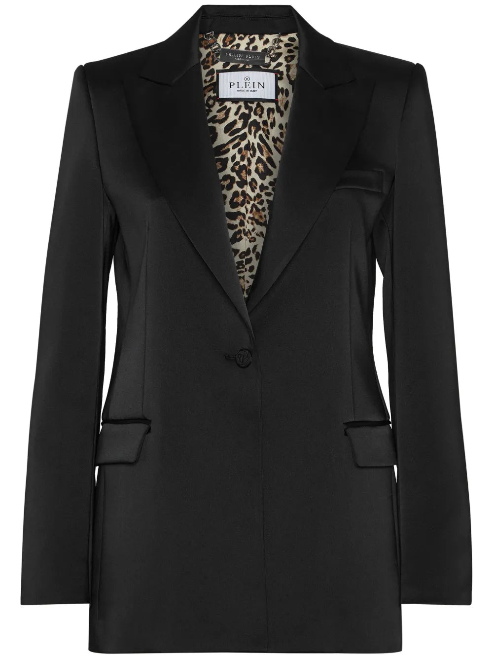 Crystal-Skull Satin Blazer