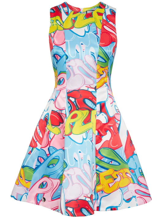 Bombing Graffiti-Print Mini Dress