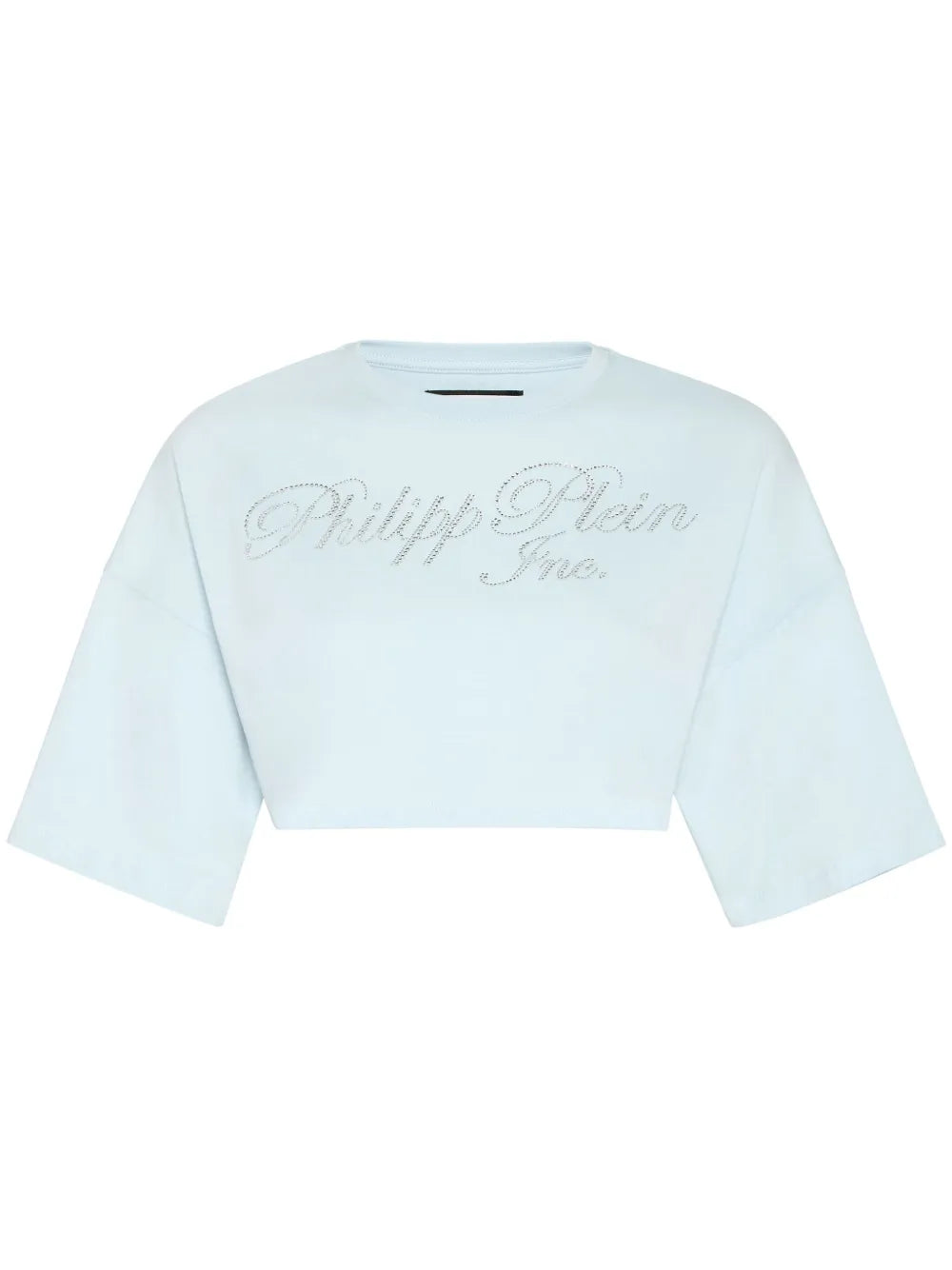 Crystal-Embellished Logo-Print Cropped T-Shirt