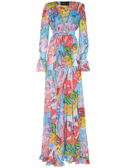 Bombing Graffiti-Print Maxi Dress