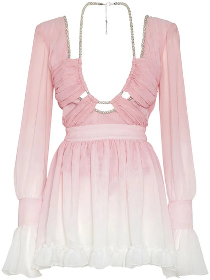 Ombré-Effect Mini Dress