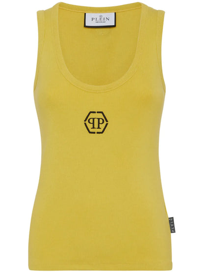 Hexagon-Logo Cotton Tank Top