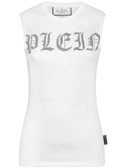 Crystal-Embellished Logo-Print Tank Top