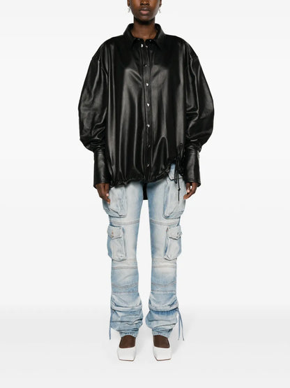 Leather Shirt Jacket