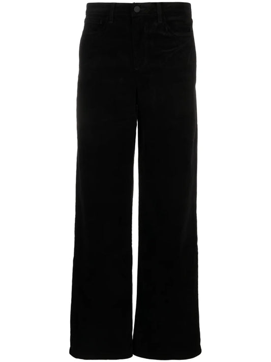 Maghra Mid-Rise Wide-Leg Velvet Trousers