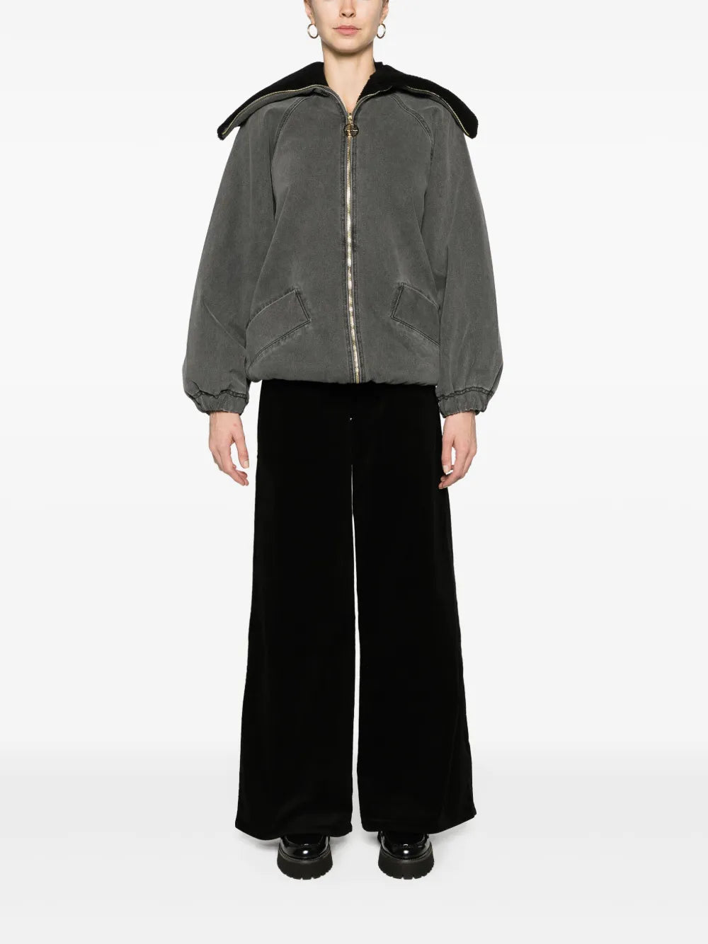 Maghra Mid-Rise Wide-Leg Velvet Trousers