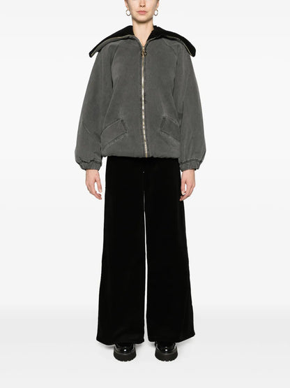 Maghra Mid-Rise Wide-Leg Velvet Trousers
