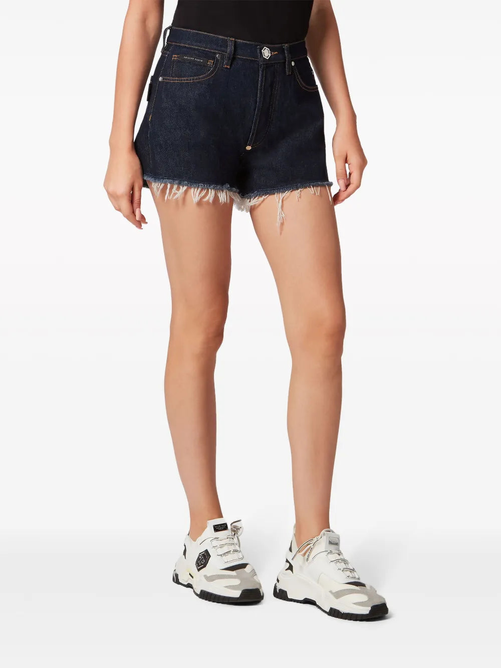 Logo-Appliquéd Denim Mini Shorts